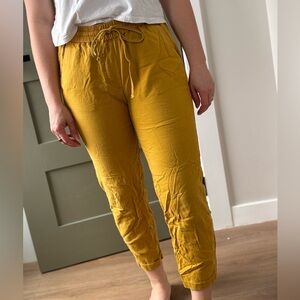 J. Crew Linen/Cotton Pants (Mustard)
